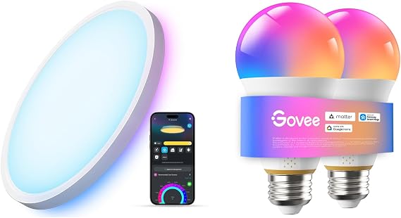 Govee Smart Ceiling Light Bundle with 1600 Lumens Smart Light Bulbs