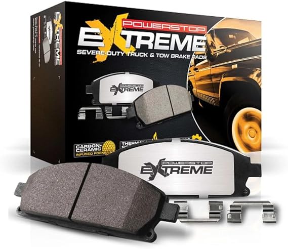 PowerStop Z36 Truck & Tow Brake Pad Set Rear Z36-1691 | Ford F-250 Super Duty, Ford F-350 Super Duty, F-450 Super Duty Carbon Fiber Ceramic Brake Pads + Installation Hardware