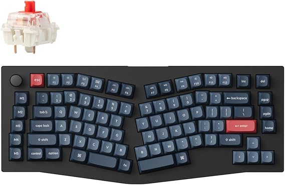 Keychron V10 Max Ergonomic Wireless Mechanical Keyboard, QMK/VIA Custom RGB Gaming Keyboard, 75% 88 Hot Swappable Keys 3 Modes Bluetooth 2.4Ghz USB-C with OSA PBT Keycaps & Knob for MacOS & Windows