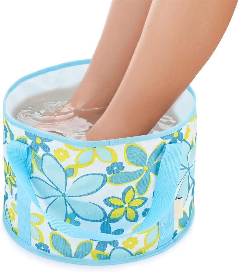 Collapsible Bucket Camping Water Storage Container ，2019 New Portable Folding Bucket Wash Basin for Traveling Hiking Fishing Boating Gardening（Blue）