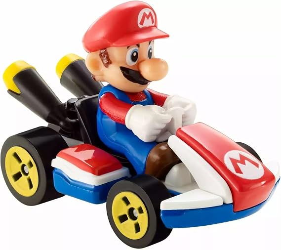 Hot Wheels GBG26 Super Mario Kart DieCast MARIO STANDARD KART 1:64 Scale 5cm Length
