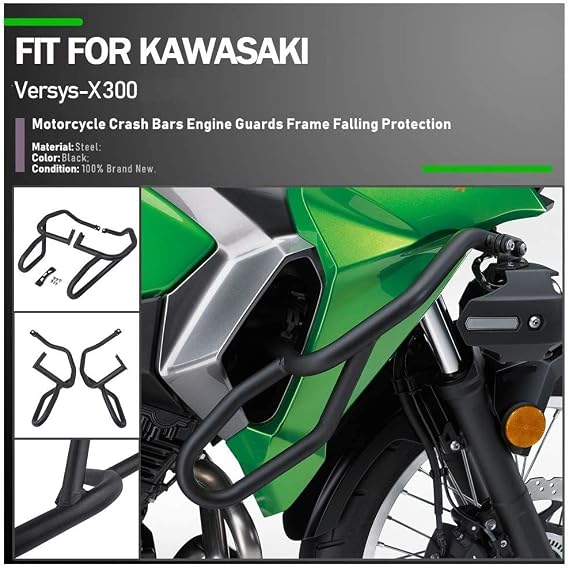 Motorcycle Versys-X 300 Engine Guard Bumper Highway Crash Bar Frame Falling Protector for K.awasaki Versys X-300 X300 X 300 Versys-X300 VersysX300 KLE300 Parts 2017 2018 2019 2020 2021 2022 2023