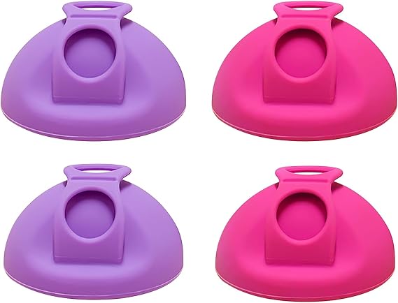 Pack of 4 Anti Spill Menstrual Disc, Purple and Rose Red S + L Menstrual Disc
