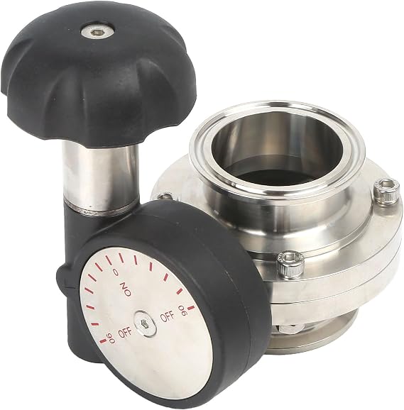 QiiMii 2" Tri Clamp Butterfly Valve, Sanitary SS304 Stainless Steel Flow Control Valve with Micro Metric Handle, EPDM Seal for Homebrew Dairy Beverage