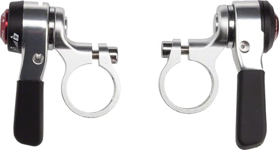microSHIFT | Thumb Shifter Set | 9-Speed | Double/Triple | Shimano Compatible | Silver | bike-shifters-and-parts