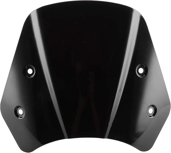 Universal Motorcycle Windshield Wind Deflector Screen, Premium aluminum Alloy + PC, Motorbike Accessory (Black)