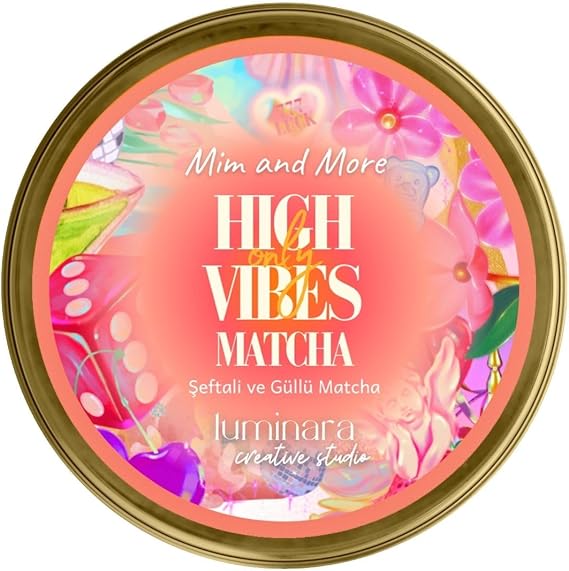 Mim and More High Vibes Only Matcha - Gül ve Şeftali Aromalı Matcha, 25 Gr
