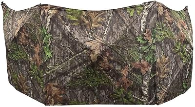 Ameristep Throwdown Ground 3D Leafy Die-Cut Camo Ultra-Compact Easy-Setup Three-Panel Low-Noise Run-and-Gun 2-Person Hunting Blind