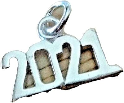 The New Sterling Silver 15X10Mm Birth Anniversary Wedding Graduation 2021 Year Charm Handcrafted, universal fit, vibrant enamel, secure artisan design SIMP0E01251