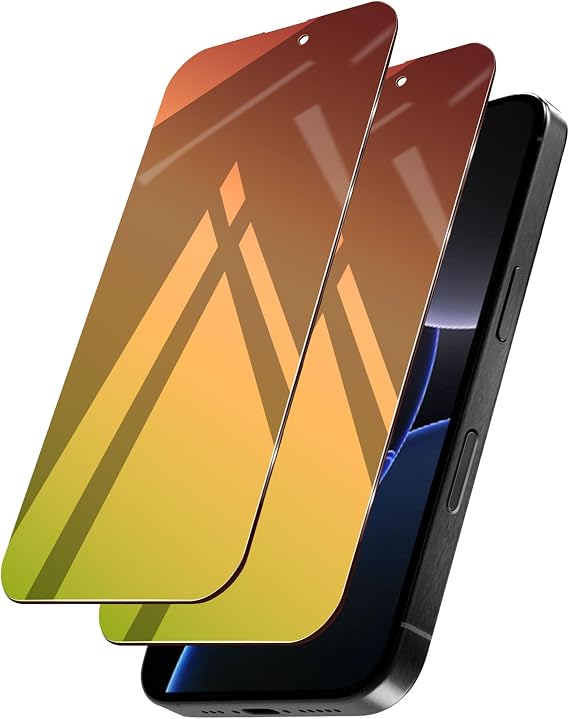 iPhone 16 Pro Max用 プライバシースクリーンプロテクター 強化ガラス iPhone16ProMax 6.9インチ用 覗き見防止 プライベートガラスフィルム ブルーライトカット 気泡なし 傷防止 フルカバー グラデーション グリーン 2枚パック