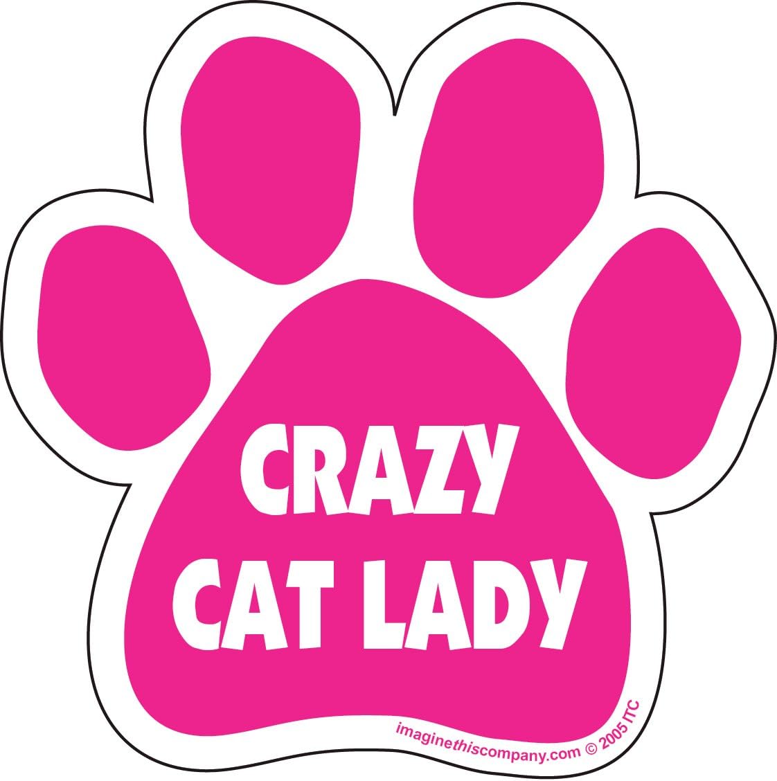 Imagine This D1949 Car and Rescue Decal Crazy Cat Lady, 2 Pack