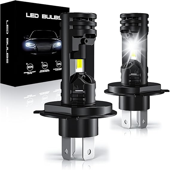SPOLI H4 LED Headlight Bulb Black, 1:1 Halogen Design, CANBUS Ready