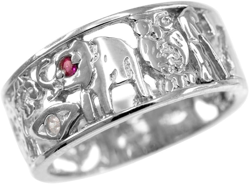 Good Luck Charms 925 Sterling Silver Open Design CZ-Studded Ring