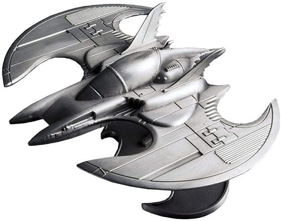QMx Batman Batwing Metal Replica, Vehicle, Movie Prop Replica, Adult, Silver, 6.75 Inches