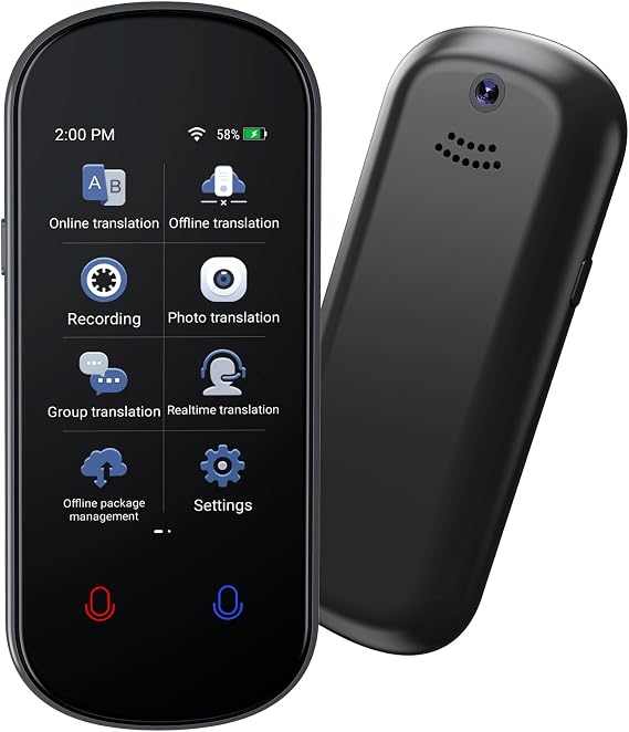 Language Translator Device, AI Instant Translator with 139 Languages Two-Way Real-Time Voice Translation, Online/Offline/Photo/Recording Translation, Portable Translator for Travel Business Learning