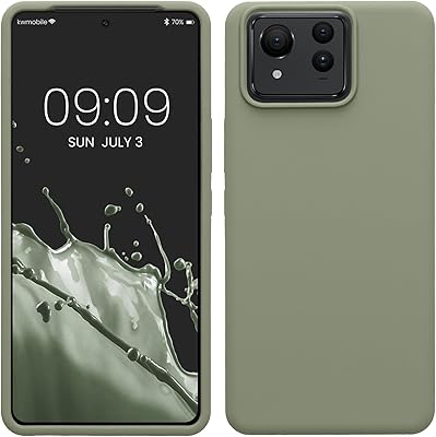 kwmobile Case Compatible with ASUS Zenfone 11 Ultra Case - TPU Silicone Phone Cover with Soft Finish - Gray Green