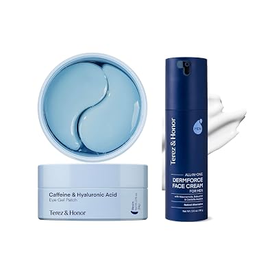 TEREZ & HONOR Under Eye Patches for Dark Circles & 6-in-1 Face Cream for Men - Made In Korea