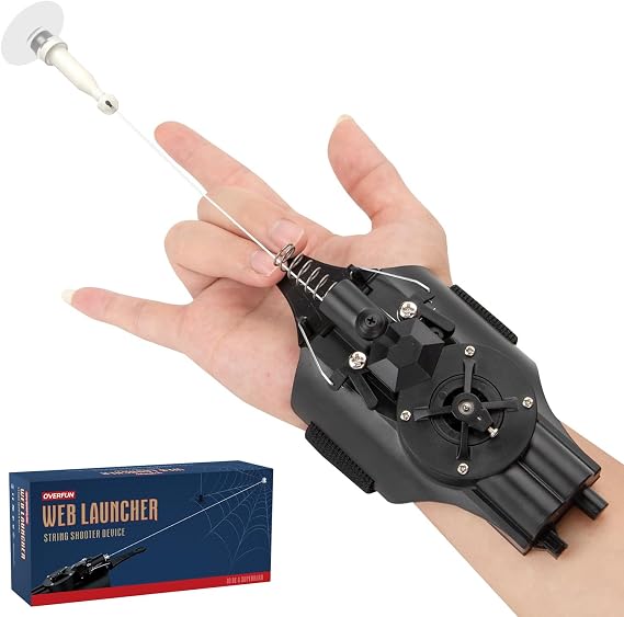 OVERFUN Web Launcher Spider String Shooter Toy Cool Gadget Electric Reel In Real Silk Superhero Role Play Fun Toy for Men and Kids