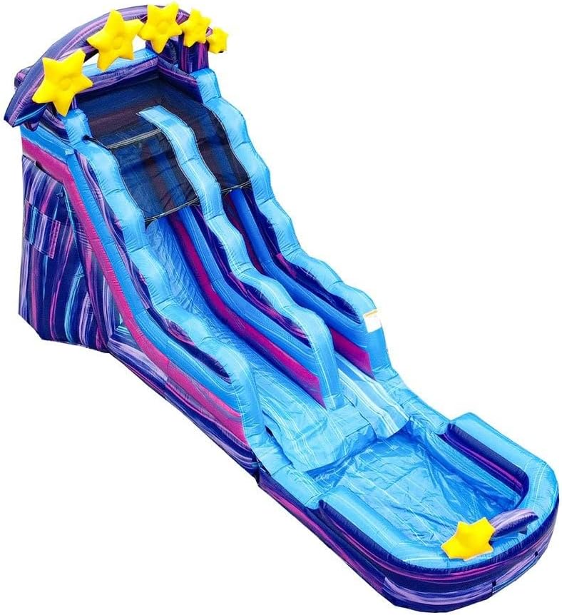 JumpOrange 15 Galaxy Commercial Grade Water Slide with Detachable Deep Pool for Kids and Adults with Blower, Outdoor Indoor, Wet Dry Use, Tall Waterslide Inflatable