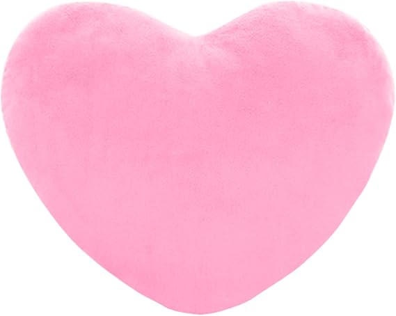 Heart Pillow Cuddle Cushion - Cuddly Teddy Bear Fleece Super Soft 3D Shape Fluffy Filled Warm Home Decoration Gift for Loved One Valentine Day (Pink 15cm)