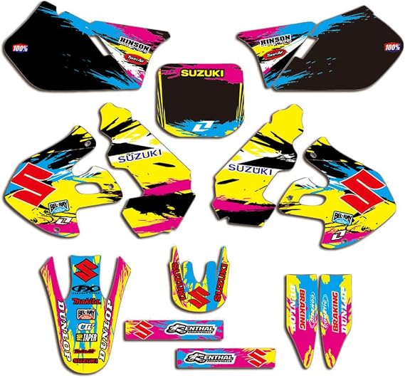 Graphics Kit Decals Stickers for 1999 2000 Suzuki RM125 RM 125 250 RM250 and Free Custom Number