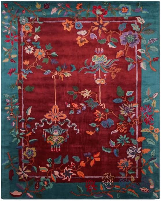 Handmade Rug 120x180 CM Hand Tufted 100% New Zealand Wool Area Rug for Home Decoration Non-Slip Carpet for Office Living Study Guest Room & Bedroom (Red)
