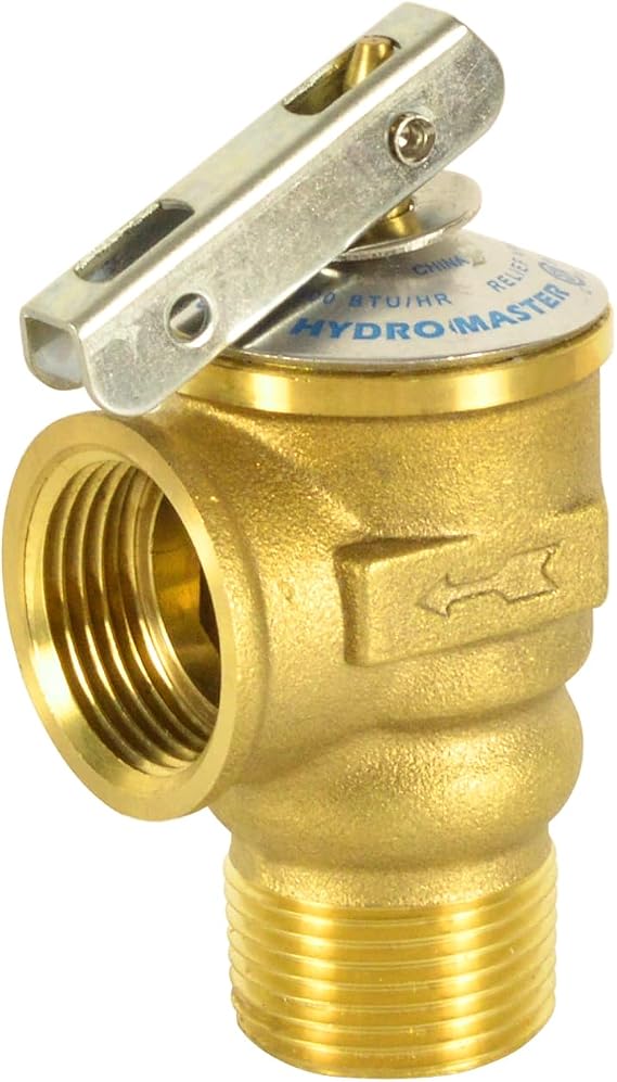 HYDRO MASTER Safety Relief Valve With 3/4 Inch Thread 150 PSI ASME Hot Water (150 PSI)