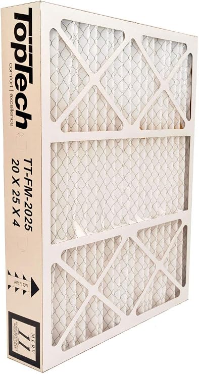 TopTech TT-FM-2025 TechPure TTFM2025 Air Filter 20x25x4 Top Tech OEM Cartridge 20 by 25 by 4 in Furnace MERV 11 for Carrier TT-MAC-2522 TT-MAC-2025