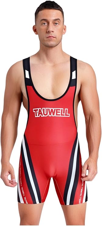 Men's Strongman Muscle Work-Out Suit Costume Casual Print Wrestling Singlet Boxer Bodysuit