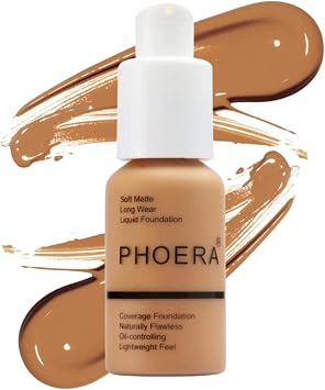 Foundation, Full Coverage Foundation, Soft Matte, Oil Control Foundation Makeup Flawless Smooth Long Lasting 24HR Waterproof and Blendable 30ml 106 - Warm Sun