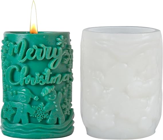 Christmas Candle Silicone Molds, 3D Candle Molds for Candle Making, Silicone Epoxy Resin Mold, Ornament Mould for DIY Wax Scented Candle Soaps Art Craft Cake Chocolate Home Decor(849)