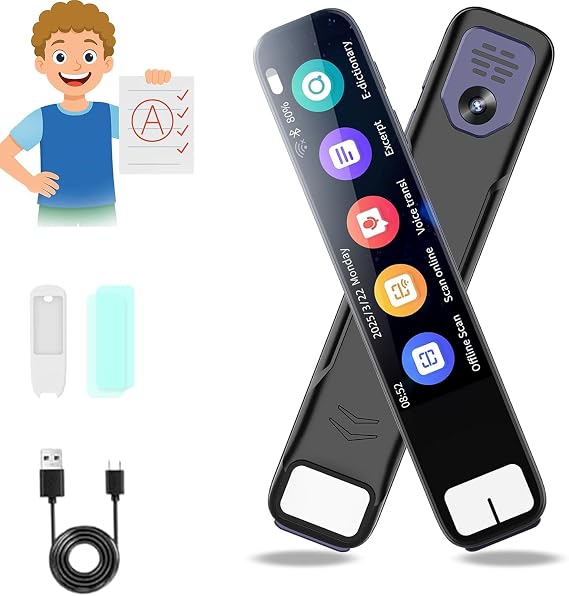 Pen Gpt, Ai Instant Answers for Math, History & More, 3.69-inch Hd Touchsn Offline Translation (150+ Languages), Voice Recording, Test (1pc)