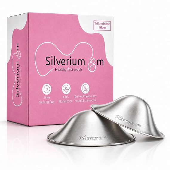 Silveriumom Silver Nursing Cups, Nipple Shields & Covers for Breastfeeding