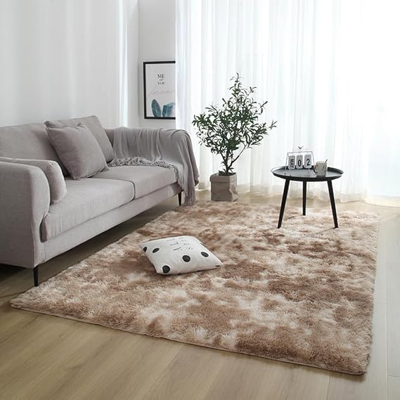 Area Rugs, Soft Fluffy Shaggy Bedroom Living Room Rug High Pile Modern Fluffy Non-Slip Rugs, Home Decor (khaki,50 * 160cm)