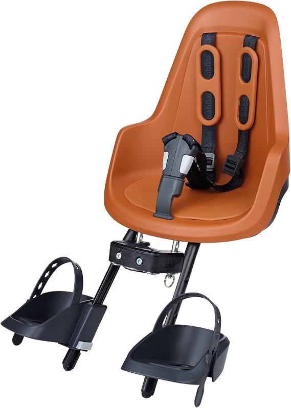 BOBIKE 8012000021 - Front Bicycle Baby Seat ONE MINI For Frame – Safe and Stylish for Kids 9 Months to 3 Years, Up to 15kg, Chocolate Brown