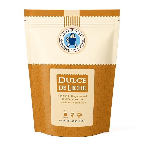 Dulce de Leche Caramel Creme Drink Mix, 3 lb Bag | Java Frost Frappe, Smoothie & Hot Beverage Powder