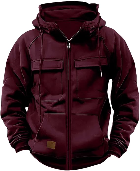 Tactical Hoodies for Men Fall Casual Cargo Pullover Workout Athletic Hooded Sweatshirts Field Training Outfits