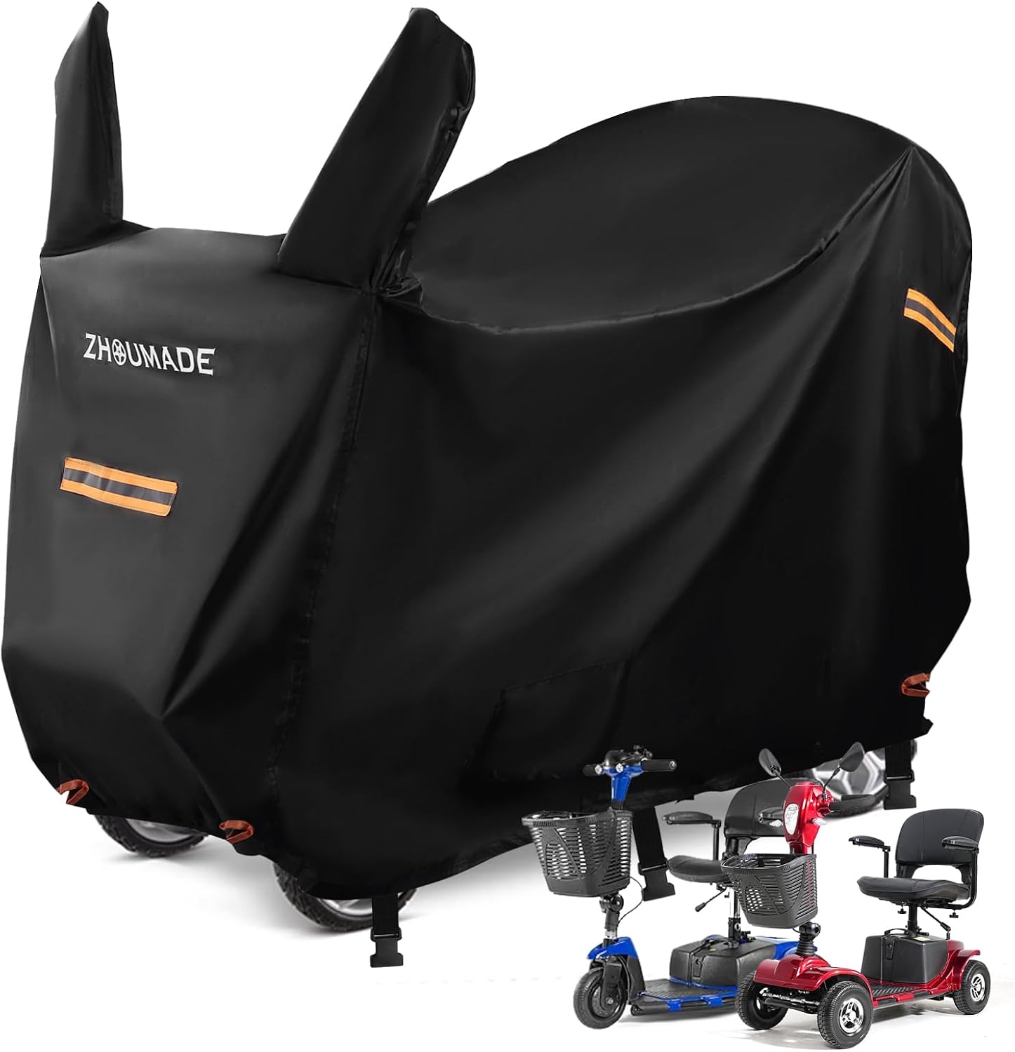 Mobility Scooter Cover Waterproof 124cm, 420D Oxford Large Mobility Scooter Rain Cover for Seniors with Storage Bag, 2 Vents, Wheelchair Accessories Rain Cover (L:124 * 58 * 99cm)