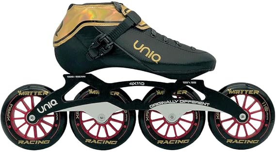 Uniq Q8 Inline Speed Skates - Microfiber Aluminum - for Speed or Serious Fitness Skaters