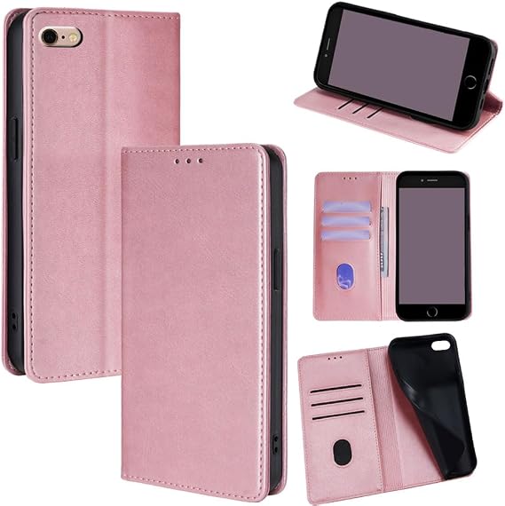Cover Compatible with Sharp Aquos Sense 2 / SHM08 / Docomo SH-01L / Au SHV43 / Android One S5 Flip Kickstand Magnetic Closure Wallet Card Holder Case Pink