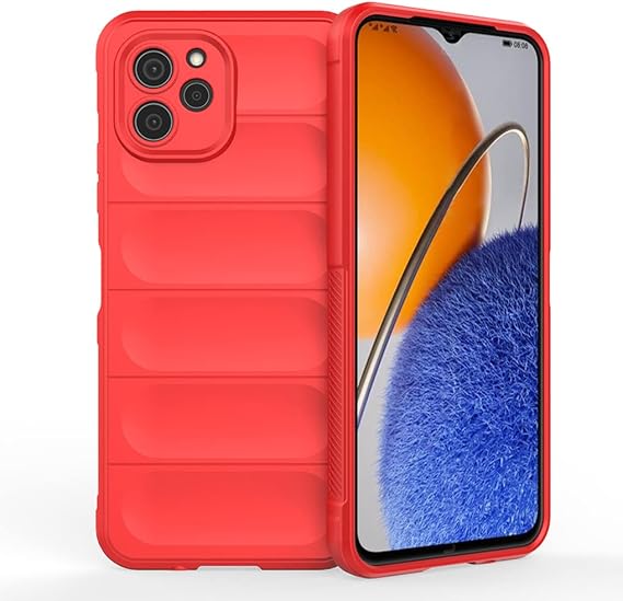 SEAHAI Case for Huawei nova Y61, Sturdy Shockproof Case Soft Silicone Airbag Design Rubber Cover Heavy Duty Protection Ultra Thin Cover - Red