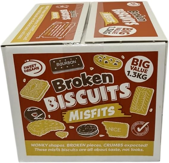 Assorted Chocolate & Broken Biscuits Gift Pack Festive Biscuit Selection (1kg & 1.3kg) Festive Delights for Christmas & All Occasions (Broken Biscuits 1.3kg Red)