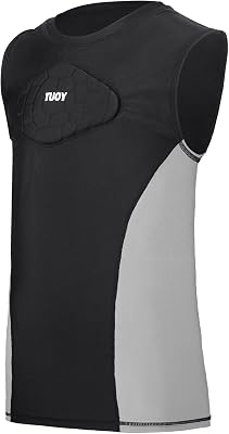 Youth Padded Shirt Football Rib Protector Chest Heart Guard Shirt Kids Boy Girl Vest for Rugby Baseball Softball