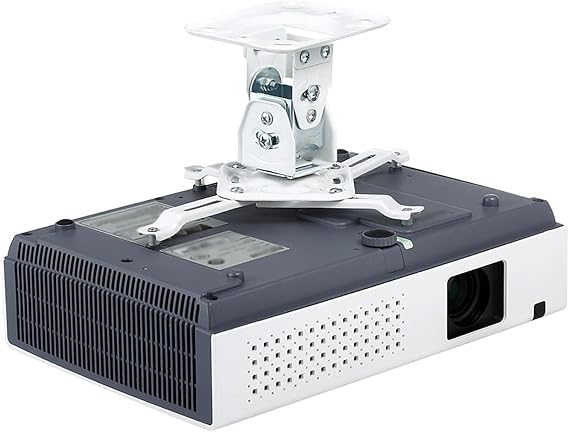 Universal Projector Bracket Projector Mount Projector Ceiling Mount Bracket with Adjustable Extendable Arms Rotating Swivel Tilt and Low Profile Mount White Adjustable Projector Stand