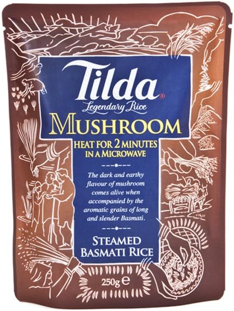 Tilda Mushroom Steamed Basmati Rice, 250g
