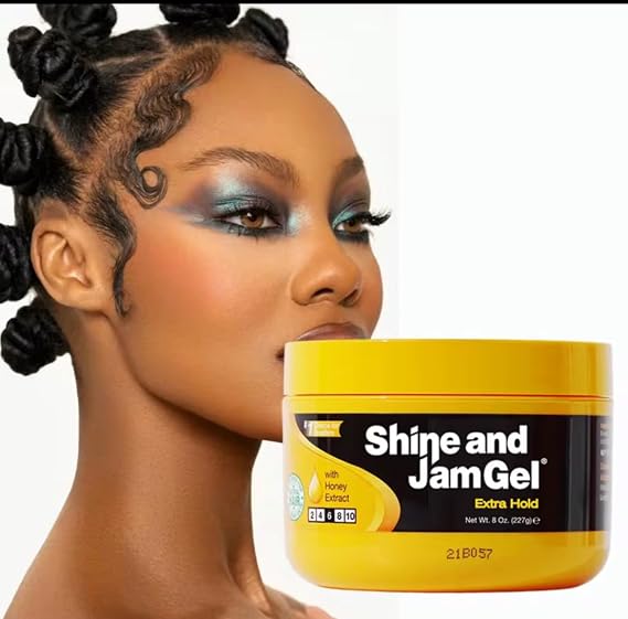 Shine and Jam Gel Extra Hold with Honey Extract, Hair Styling Gel, 8 oz pack 1