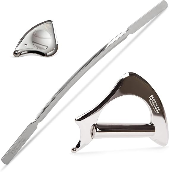 Myofascial Releaser Triple Precision Bundle - Crescent Bar, Micro & Ergo Muscle Scraper Tools, Professional IASTM Gua Sha Set for Physical Therapy, Medical Grade Stainless Steel Fascia Blades