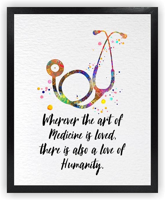 Dignovel Studios 8X10 Unframed Stethoscope Inspirational Quotes Medical Science Doctor Clinic Hospital Watercolor Art Print Poster DN717