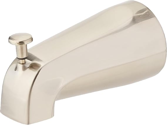 EZ-FLO 5 Inch Zinc Bath Tub Diverter Spout, 1/2 Inch IPS Pipe, Brushed Nickel, 15080