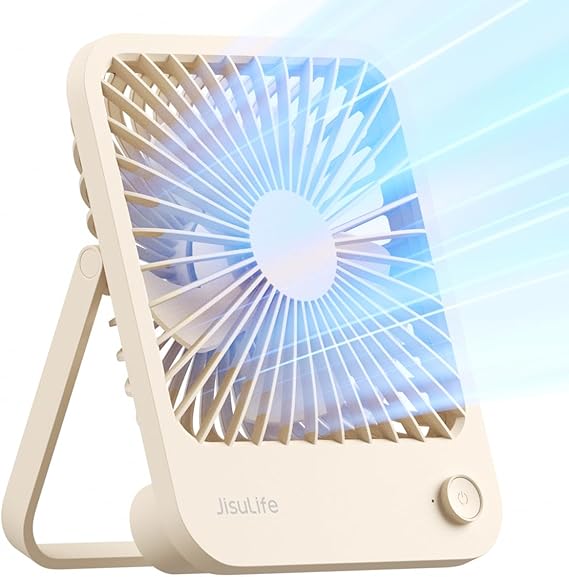 JISULIFE Small Desk Fan, 180 Foldable Portable Fan